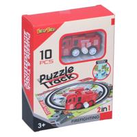 2-in-1 Spoorpuzzel met Auto, 9st. - thumbnail