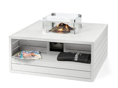 Happy Cocooning: Vuurtafel Aluminium Vierkant - Wit