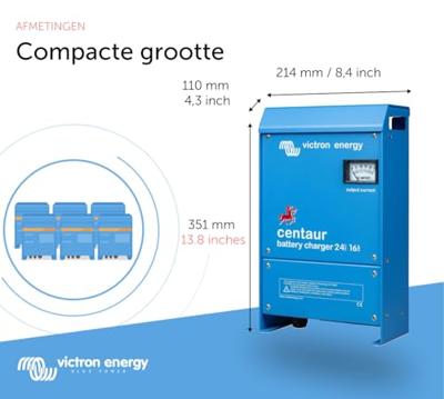 Victron Energy Centaur 24/16 (3) Loodaccu-lader 24 V Laadstroom (max.) 16 A Victron Energy Centaur 24/16 (3) Loodaccu-lader 24 V Laadstroom (max.) 16 A