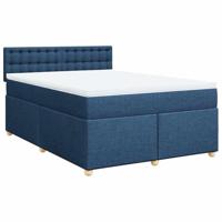 Boxspring met matras stof blauw 140x190 cm - thumbnail