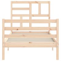 Bedframe met hoofdbord massief hout 90x200 cm - thumbnail