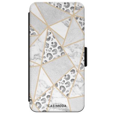 iPhone XR flipcase - Stone & leopard