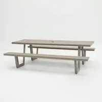 Vita Massa rechthoekige picknicktafel taupe XL - thumbnail