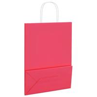 VidaXL Papieren zakken 250 st met hengsels 26x12x35 cm roze - thumbnail