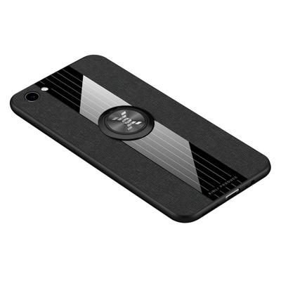 Voor vivo Y83 XINLI stiksels doek textuur schokbestendig TPU beschermhoes met ring houder (zwart)