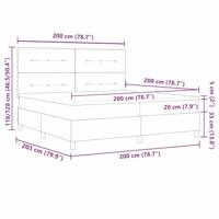 Boxspring bed met matras Donkergrijs 200 x 200 cm Fluweel - thumbnail