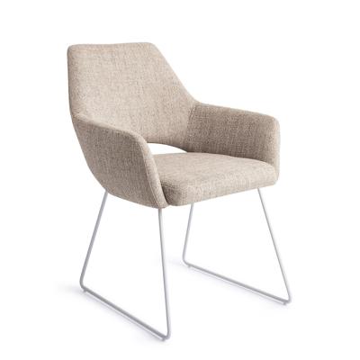 Jesper Home Eetkamerstoel 'Yanai' Slide White, kleur Biscuit Beach Jesper Home Eetkamerstoel 'Yanai' Slide White, kleur Biscuit Beach