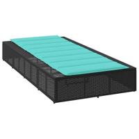 Ligbed met zwevend kussen poly rattan zwart - thumbnail