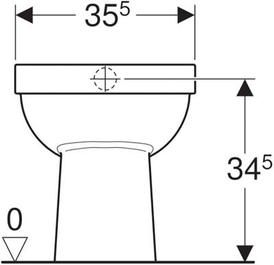 Geberit 300 Basic closetpot-96 vlakspoel 35.5x47cm AO wit s8000100000g