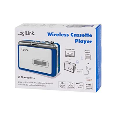 LogiLink UA0393 Draagbare cassettespeler Blue, Zilver