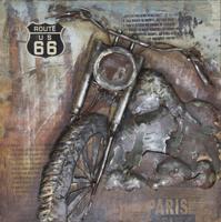 Schilderij - Metaalschilderij - Motorfiets route 66, 100x100cm - thumbnail
