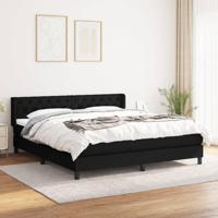 Boxspring met matras stof zwart 160x200 cm - thumbnail