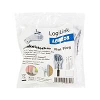 LogiLink LPS228 Platte stekker met randaarde Kunststof Met uittrekhulp 230 V Wit IP20 - thumbnail