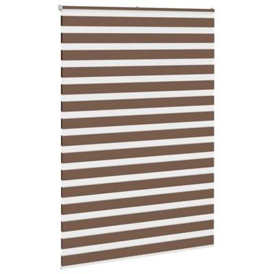 VidaXL Zebra rolgordijn 165x200 cm stofbreedte 160,9cm polyester bruin VidaXL Zebra rolgordijn 165x200 cm stofbreedte 160,9cm polyester bruin