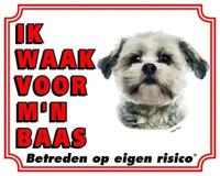 Shih Tzu Waakbord - Ik waak voor mijn baas - thumbnail