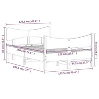 Bedframe zonder matras massief grenenhout wit 120x190 cm - thumbnail
