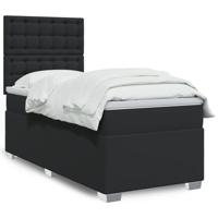 Boxspring met matras kunstleer zwart 90x190 cm - thumbnail