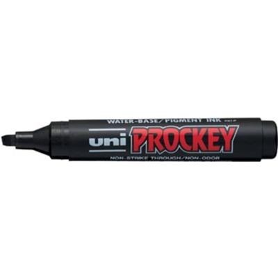 Uni-ball permanent marker Prockey PM-126, schuine punt, large, zwart
