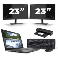 Dell Latitude 5500 - Intel Core i5-8e Generatie - 15 inch - 16GB RAM - 256GB SSD - Windows 11 + 2x 23 inch Monitor - thumbnail