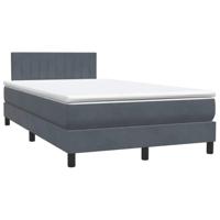 Boxspring met matras fluweel donkergrijs 120x220 cm - thumbnail