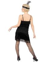 Zwarte Fringe flapper verkleedkleding elite - thumbnail