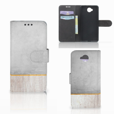 Microsoft Lumia 650 | Book Style Case | Wood Concrete