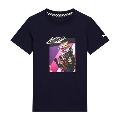 MV Kids - T-shirt Fotoprint - Navy - Max Verstappen