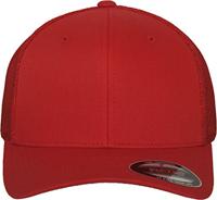 Flexfit FX6511 Flexfit Mesh Trucker Cap - Red - S/M - thumbnail