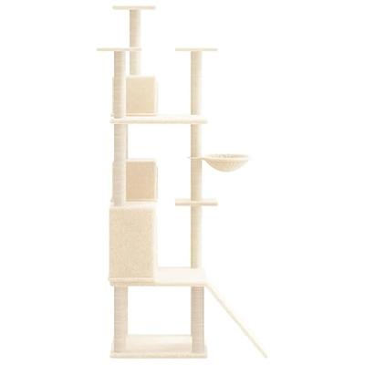 vidaXL Kattenmeubel met sisal krabpalen 175 cm crèmekleurig, kattenpaal, kattenboom, kattenkrabpaal, kattenhuis, kattenmeubel, kattenpalen