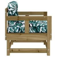 Tuinstoelen 2 st met kussens geïmpregneerd grenenhout - thumbnail