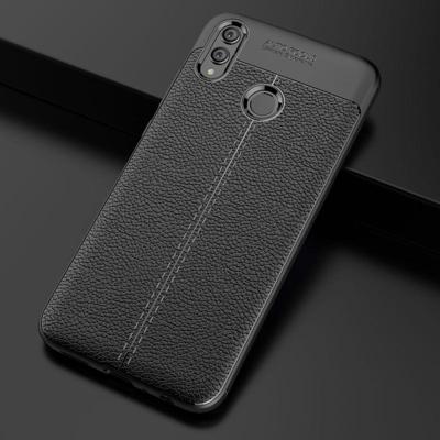 Litchi textuur TPU schokbestendige bij Huawei Honor 8 X (zwart)