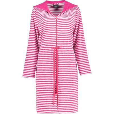 Cawö Cawo Dames Korte badjas met rits en capuchon, extralicht 834 27 Pink Maat XS