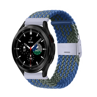 Braided nylon bandje - Groen / blauw - Samsung Galaxy Watch 4 Classic - 42mm / 46mm Braided nylon bandje - Groen / blauw - Samsung Galaxy Watch 4 Classic - 42mm / 46mm