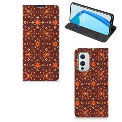 OnePlus 9 | Hoesje met Magneet | Batik Brown