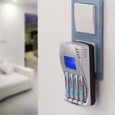 ANSMANN PhotoCam IV stekkerlader voor maximaal 4 NiMH batterijen/acculader voor 1 2 V Micro AAA & Mignon AA/met lcd-display, bescherming tegen overladen en impuls-druppellading