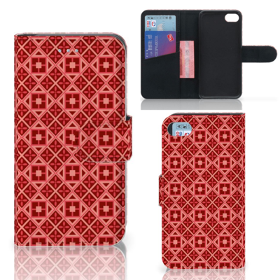 iPhone 7 | 8 | SE (2020) | SE (2022) | Telefoon Hoesje | Batik Rood | Portemonnee hoesje iPhone 7 | 8 | SE (2020) | SE (2022) | Telefoon Hoesje | Batik Rood | Portemonnee hoesje