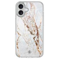 iPhone 16 hybride hoesje - Marmer goud - thumbnail