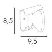 Unilux muurkapstok Aurora, wit, 1 haak - thumbnail