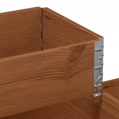 VidaXL Verhoogde plantenbak 3-laags 120x80 cm massief grenenhout bruin VidaXL Verhoogde plantenbak 3-laags 120x80 cm massief grenenhout bruin