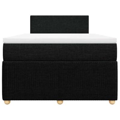 Boxspring met matras stof zwart 120x200 cm