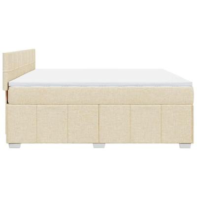 Boxspring met matras stof crèmekleurig 180x200 cm
