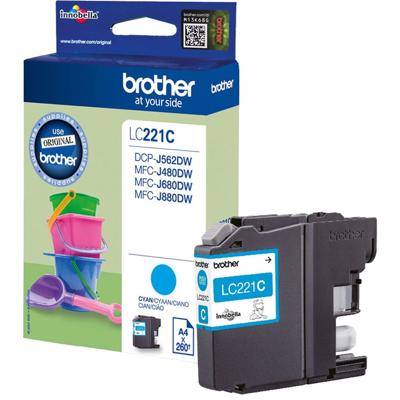 Inktcartridge Brother LC-221C blauw Inktcartridge Brother LC-221C blauw