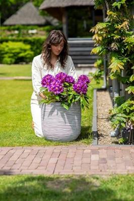 Capi nature bol rib nl kunststof bloempot 54x52 cm warme taupe