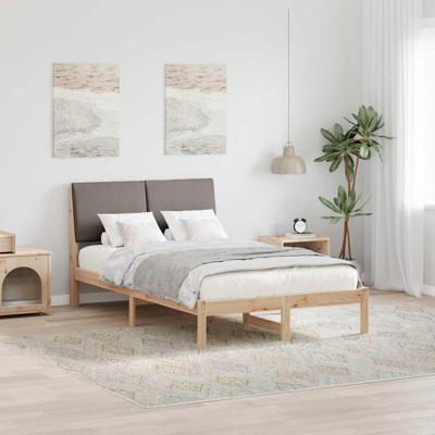 Bedframe Bruin en taupe 120 x 200 cm Massief grenenhout