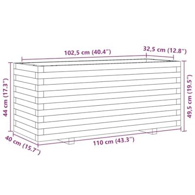 VidaXL Plantenbak 110x40x49,5 cm massief grenenhout wit VidaXL Plantenbak 110x40x49,5 cm massief grenenhout wit