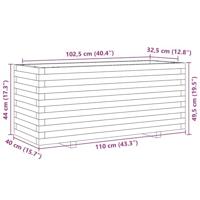 Plantenbak 110x40x49,5 cm massief grenenhout wit - thumbnail