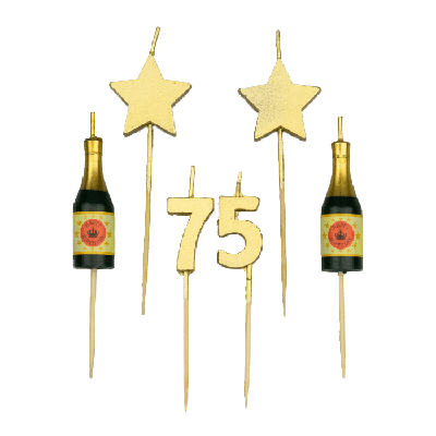 Taartkaarsjes Set 75 Jaar (6st)