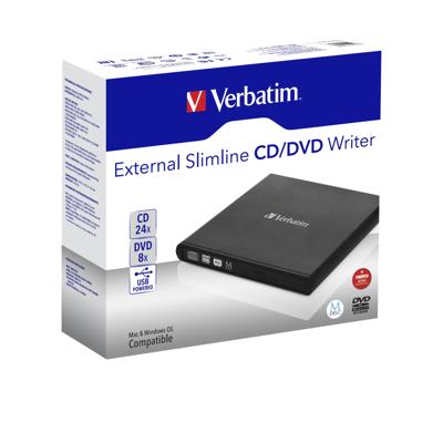 Verbatim 98938 Externe DVD-brander Retail USB-A 2.0 Zwart Verbatim 98938 Externe DVD-brander Retail USB-A 2.0 Zwart