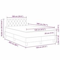 Boxspring bed met matras Donkergrijs 120 x 200 cm Fluweel - thumbnail
