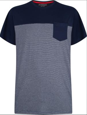 Heren pyjama shirt Korte mouw Jake - NOS -blauw - S - S